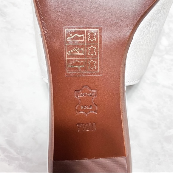 Tory Burch Sienna White Leather Flat Slide Mules - Picture 11 of 12
